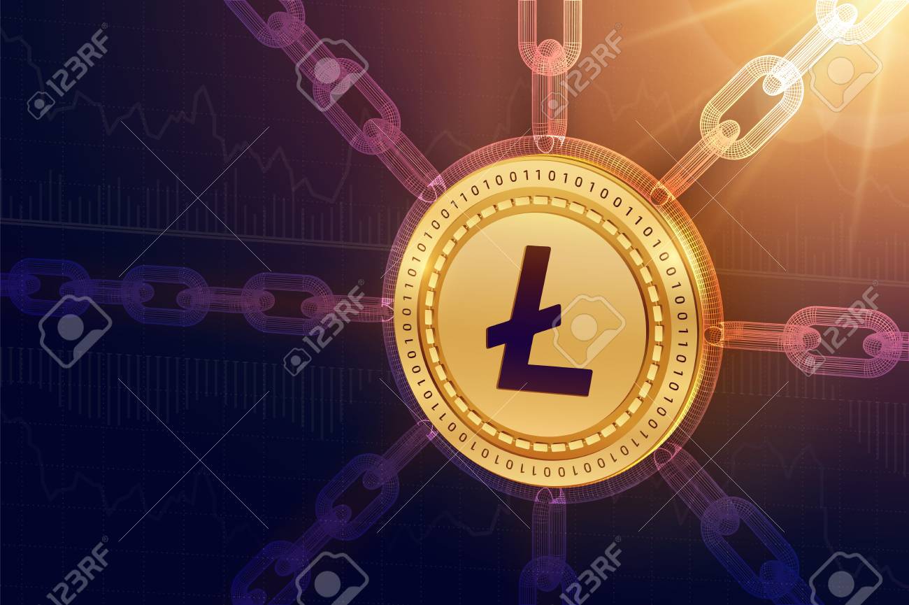 Litecoin Crypto Currency Block Chain 3d Isometric Physical Litecoin Coin  With Wireframe Chain Blockchain Concept Editable Cryptocurrency Template  Stock Vector Illustration 로열티 무료 사진, 그림, 이미지 그리고 스톡포토그래피. Image 98913524