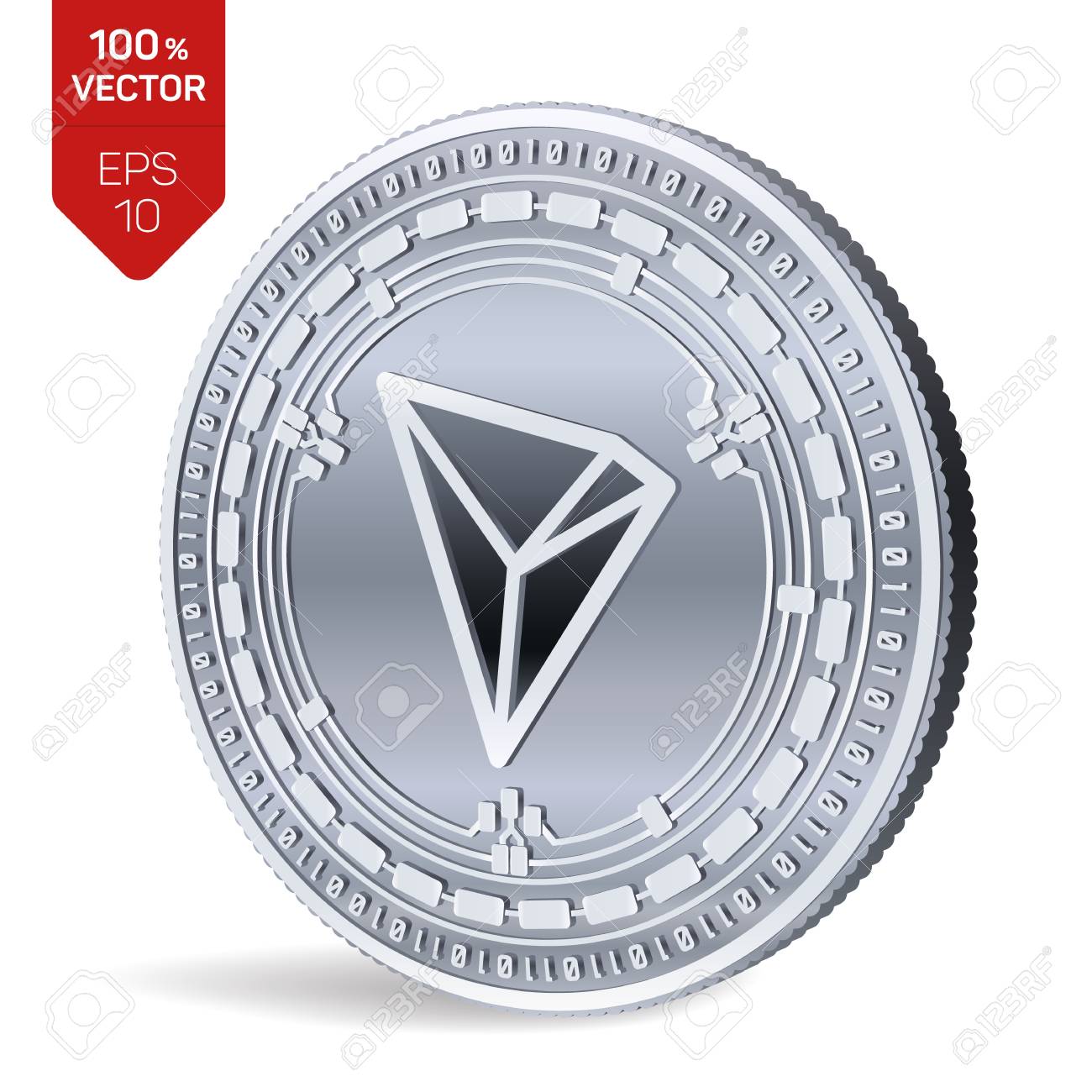 Tron 3d Isometric Physical Coin Digital Currency Cryptocurrency Royalty Free Cliparts Vectors And Stock Illustration Image