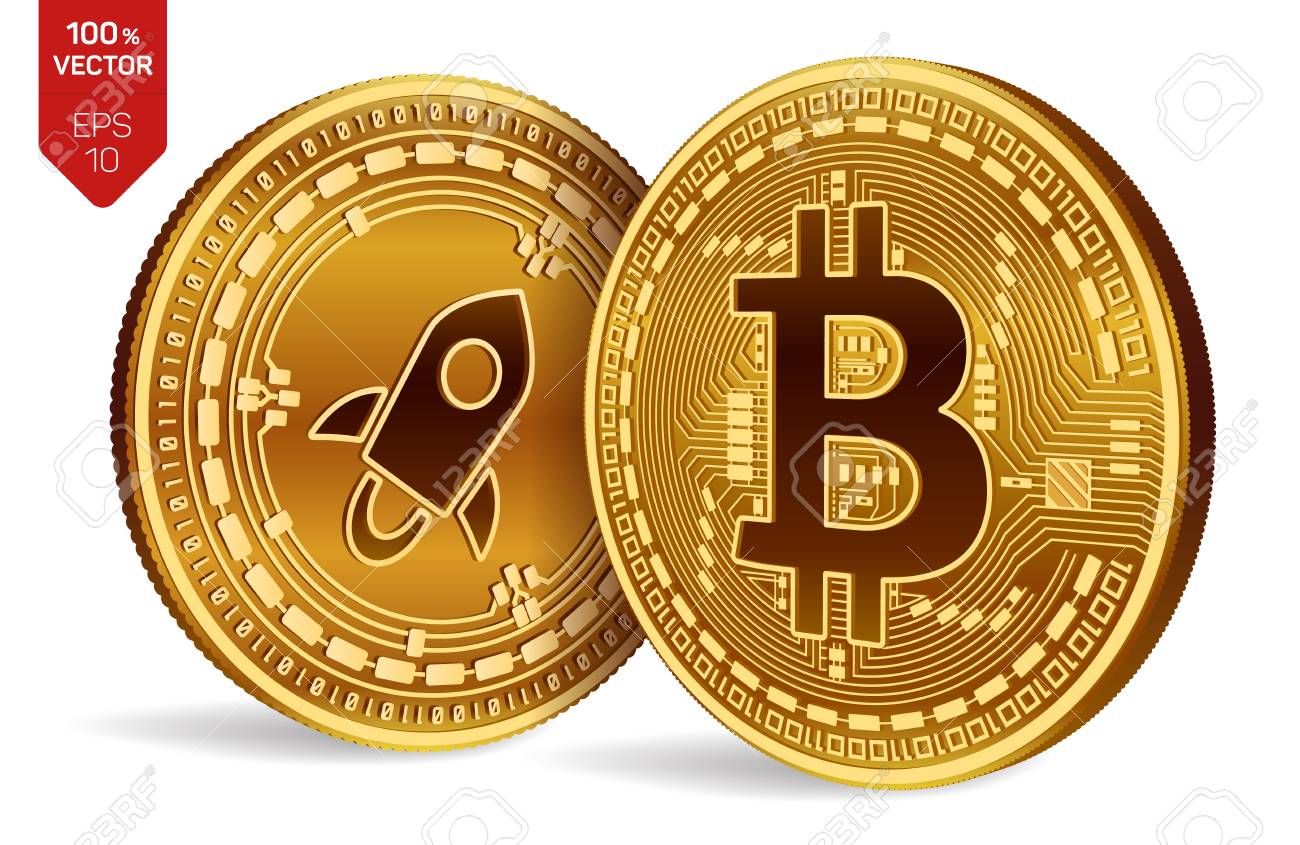 Bitcoin. Stellar. 3D Isométrica Moedas Físicas. Moeda Digital. Criptomoeda.  Moeda De Prata Com Símbolo Stellar E Moeda Dourada Com Símbolo Bitcoin  Isolado No Fundo Branco. Ilustração Vetorial Royalty Free SVG, Cliparts,  Vetores,