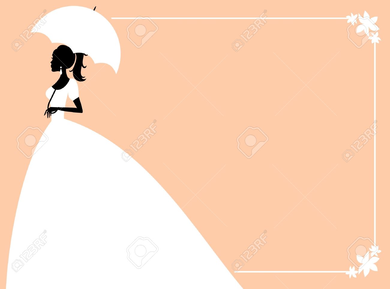 Illustration Of A Beautiful Bride Holding An Umbrella Perfect For Bridal Shower Or Wedding Invitation Illustration Of A Beautiful Bride Holding An Umbrella Perfect For Bridal Shower Or Wedding Invitation