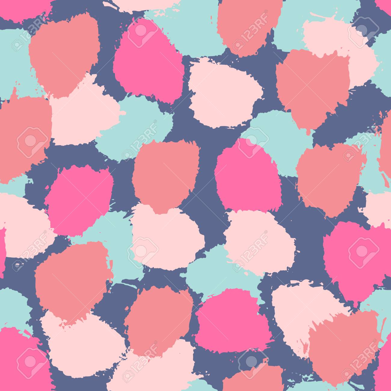 手は ライトブルー ピンク ネイビーのブラシ ストロークを描き シームレスな抽象的な背景の繰り返し のイラスト素材 ベクタ Image