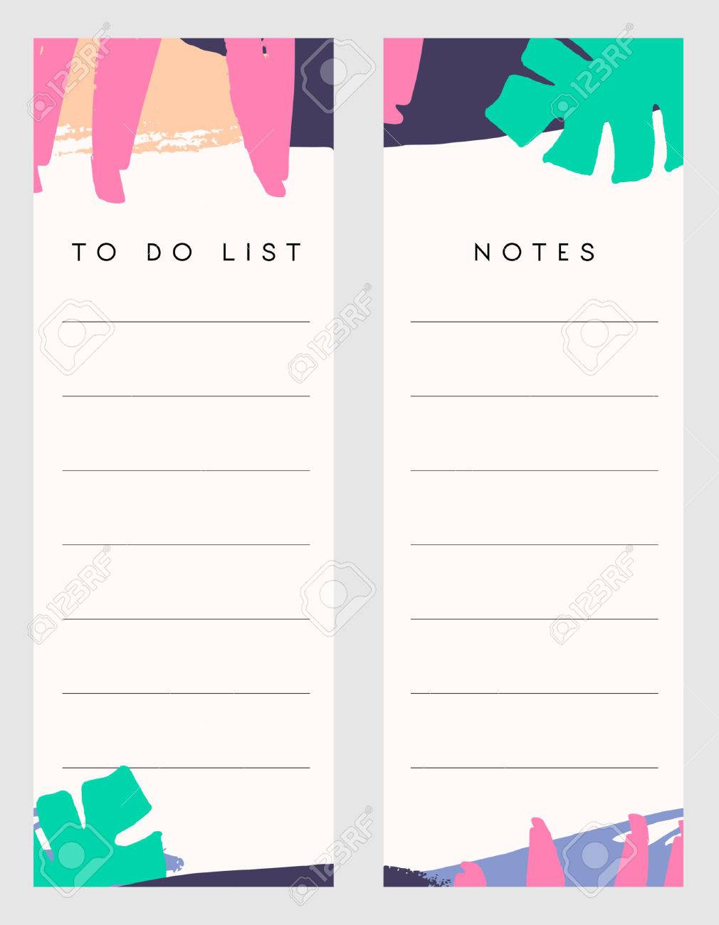 printable notes and to do list template designs decorated with to do list designs