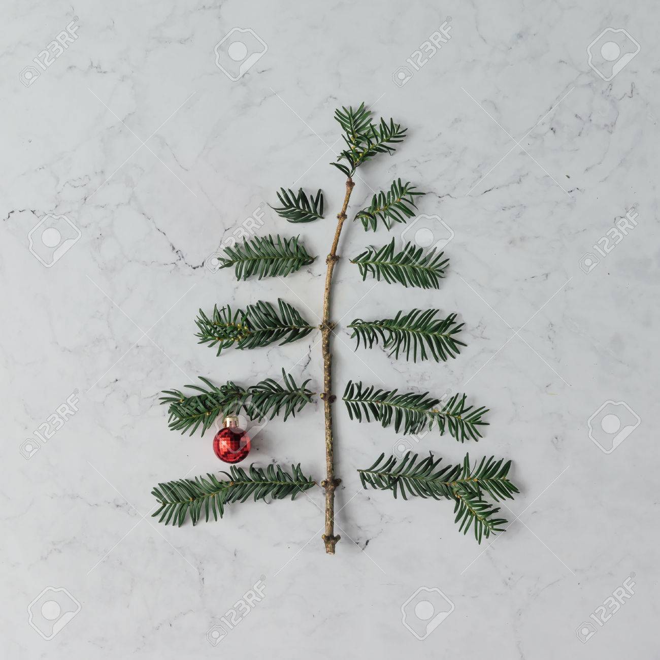 New Years Foliage >> Christmas Tree Made Of Winter Foliage And New Year Decoration New Years Foliage >> Christmas Tree Made Of Winter Foliage And New Year Decoration