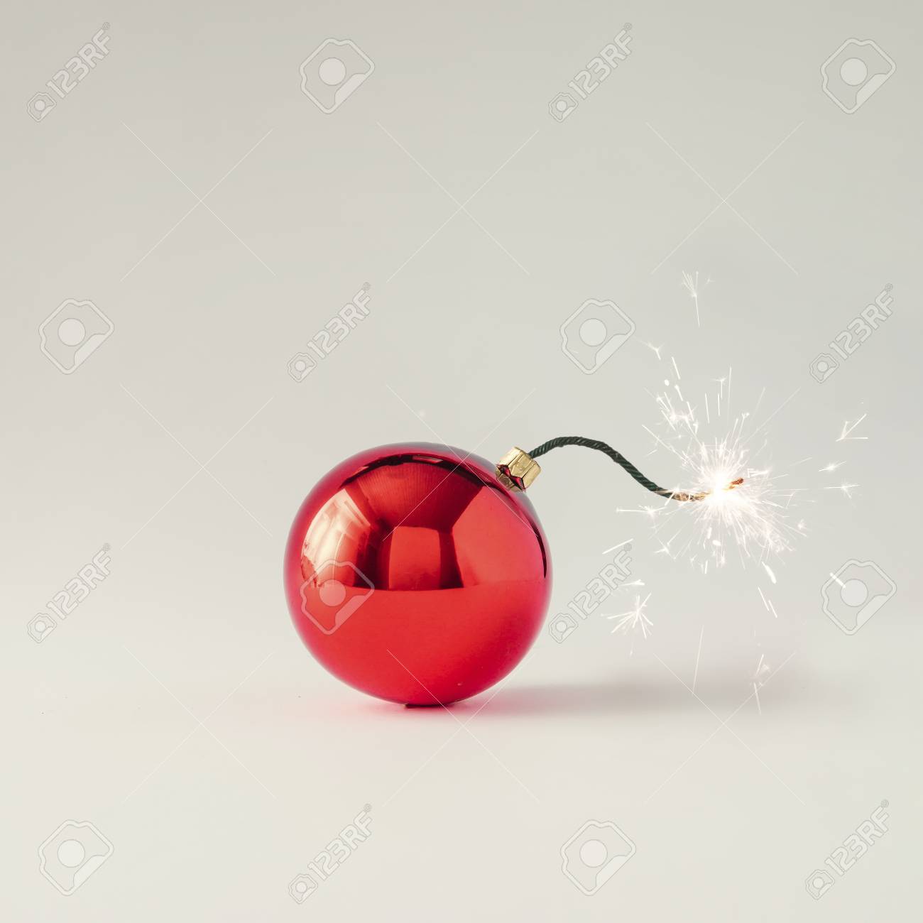 Christmas bauble decoration fuse bomb. Time for celebration. New Year concept. - 89553718 Christmas bauble decoration fuse bomb. Time for celebration. New Year concept. - 89553718