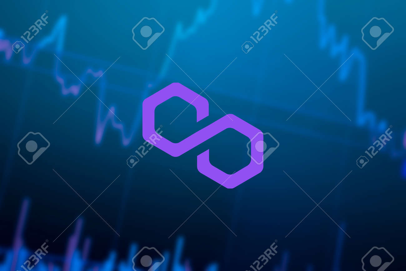 ポリゴンMATIC暗号通貨。取引所のソラナコイン成長チャート、チャート。高品質のイラストの写真素材・画像素材 Image 179572580