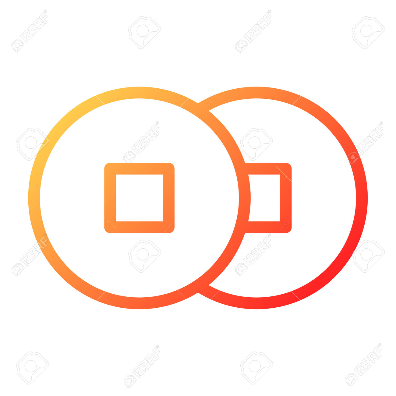 코인 듀오컬러 레드 스타일 일러스트레이션 아이콘 웹 멋진 디자인을 위한 현대 컬렉션의 중국 새해 완벽한 아이콘 기호 로열티 무료 사진,  그림, 이미지 그리고 스톡포토그래피. Image 197654882