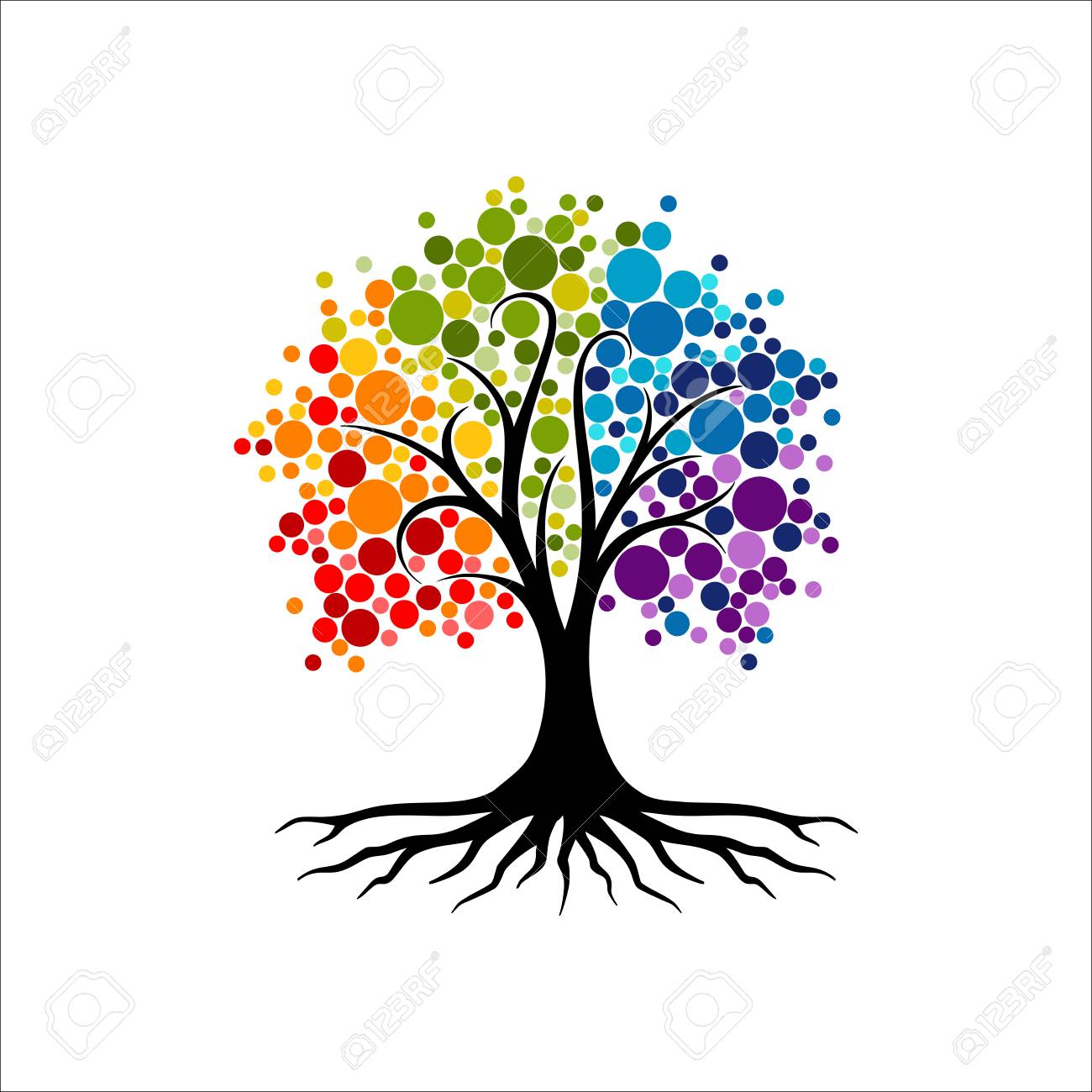 Abstract Vibrant Tree Logo Design, Root Vector - Tree Of Life Logo Design  Inspiration Isolated On White Background Royalty Free Svg, Cliparts,  Vectors, And Stock Illustration. Image 118116625.