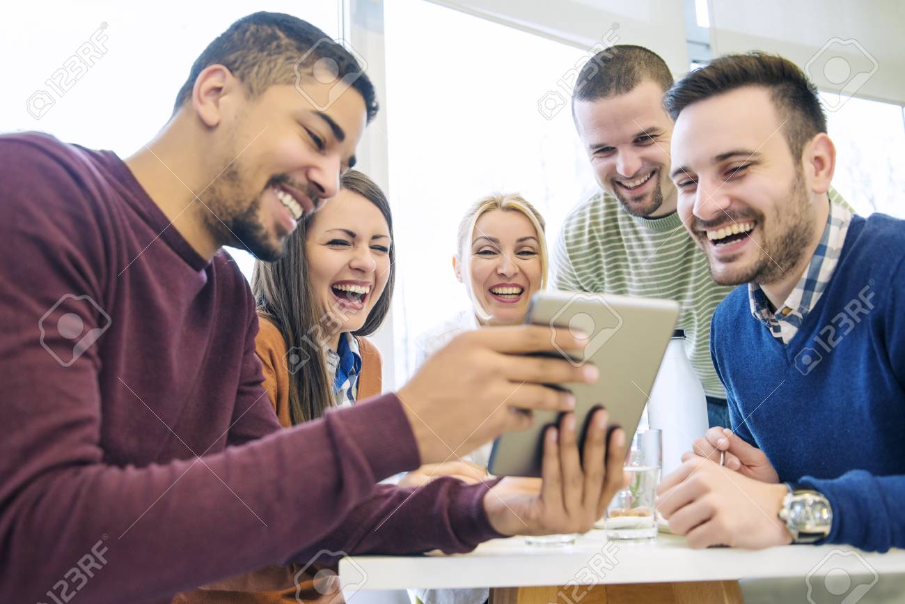 Shot Von Einem Freunde Eine Tolle Zeit In Cafe Friends Mit