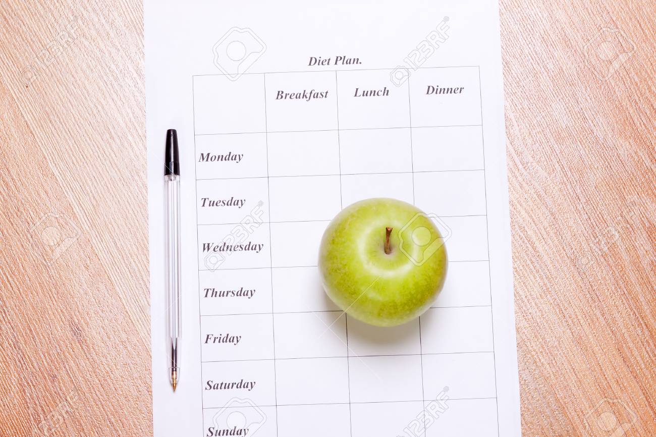 diet Plan. diet plan, pencil and apple lying on a wooden surface - 26149153 diet Plan. diet plan, pencil and apple lying on a wooden surface - 26149153