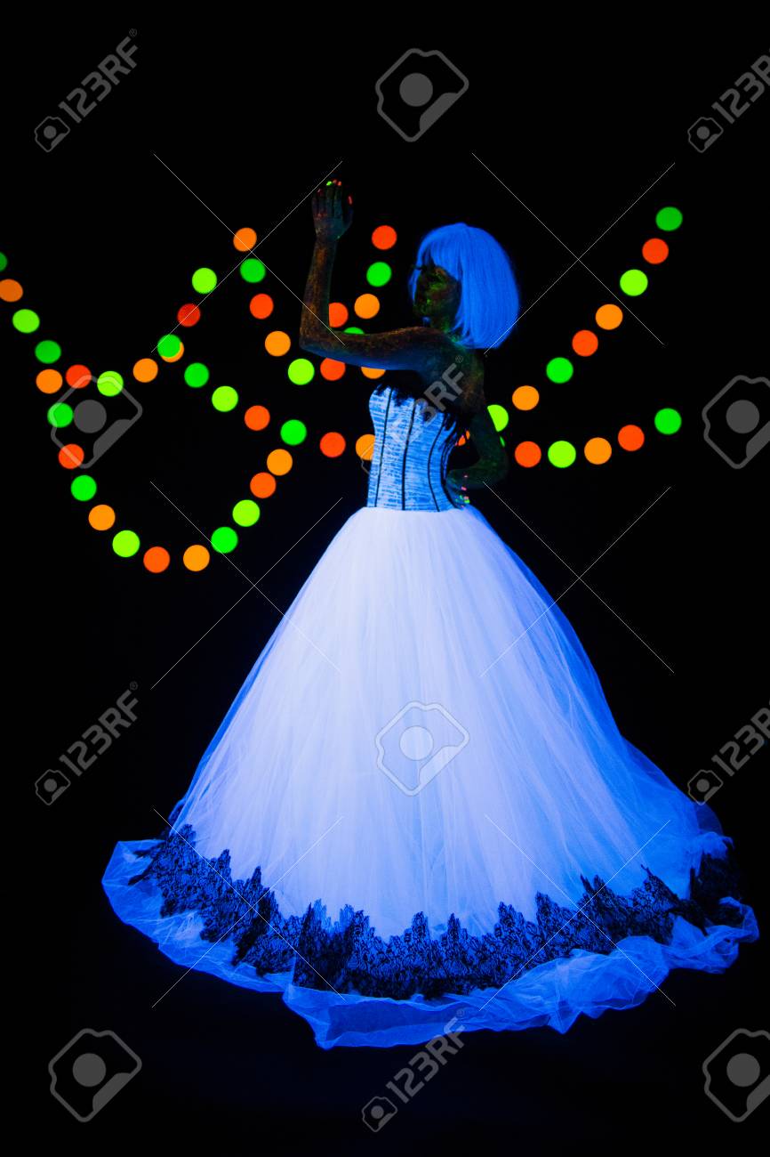 neon wedding dress