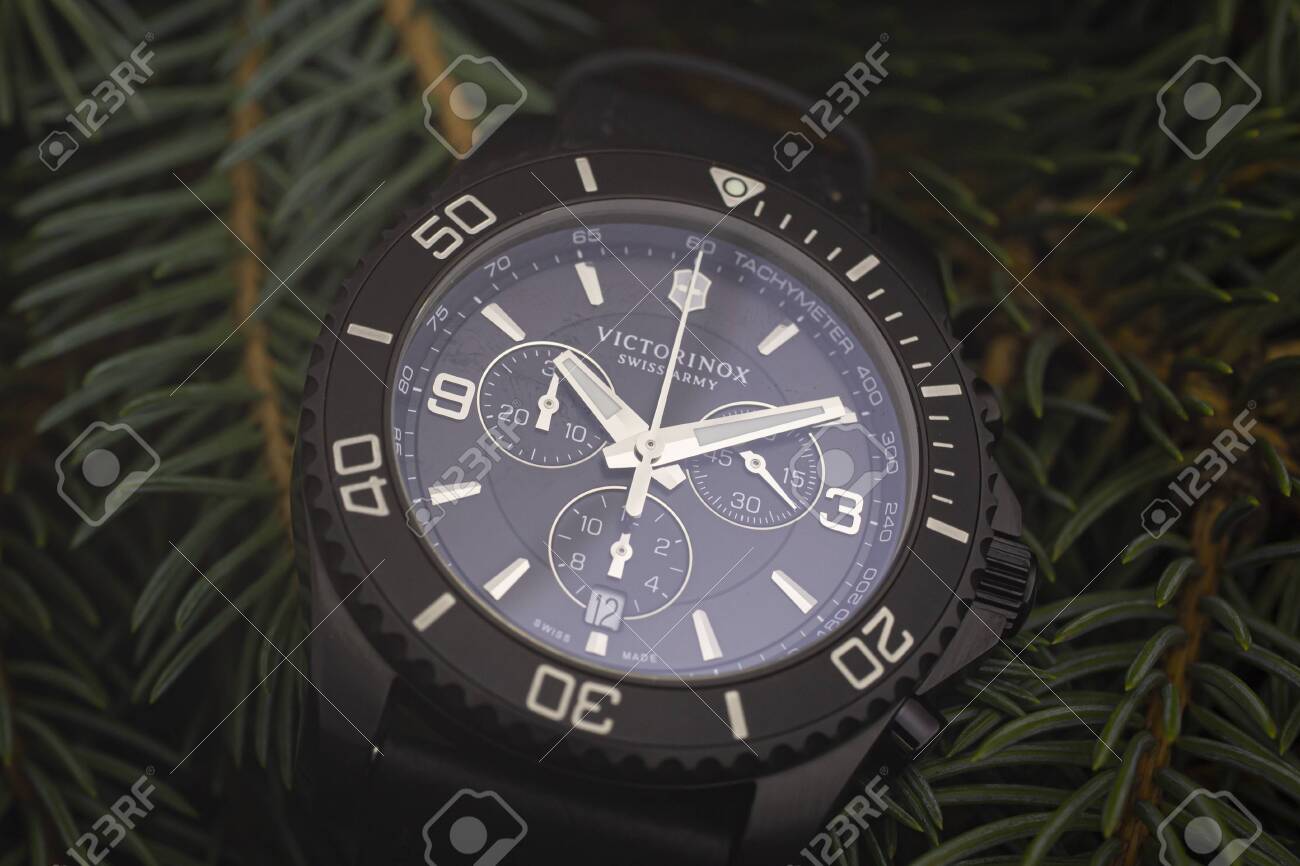 swiss army watch black face