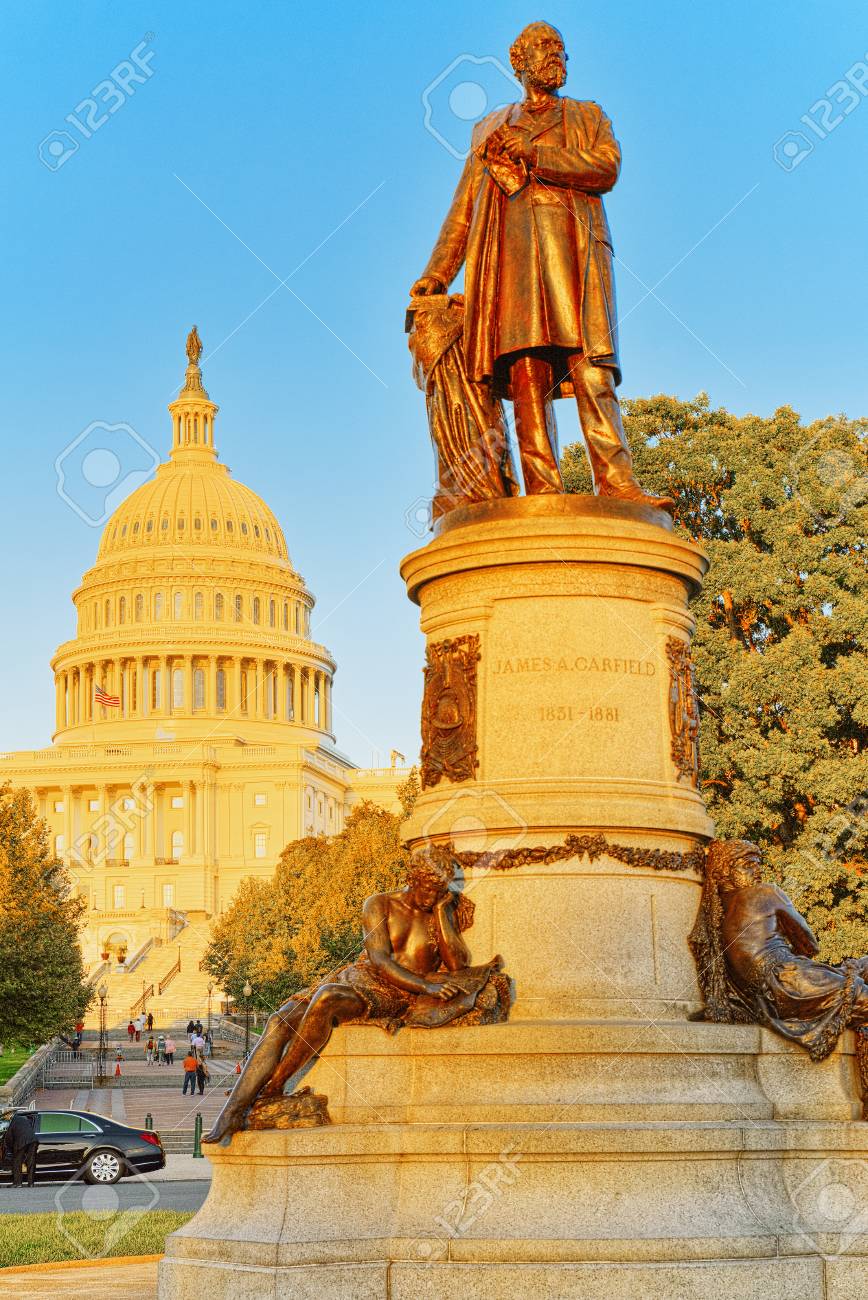 United States Capitol And James A Garfield Monument By John Stock Photo Picture And Royalty Free Image Image