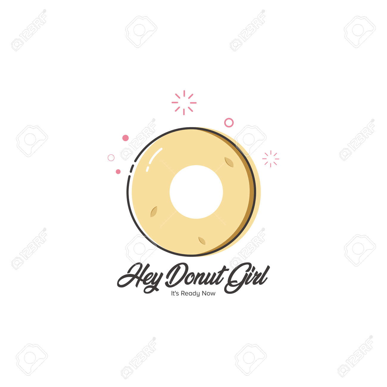 Donut Cake Logo Design Vector Template Royalty Free Cliparts