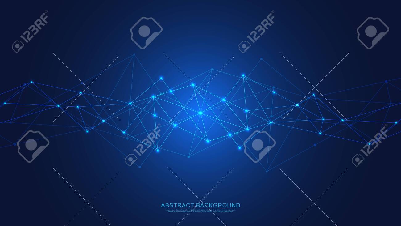 Abstract technology background with connecting dots and lines. Digital technology of global network connection and communication. - 153916947 Abstract technology background with connecting dots and lines. Digital technology of global network connection and communication. - 153916947