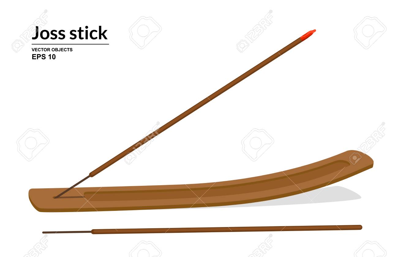 burning joss stick wooden