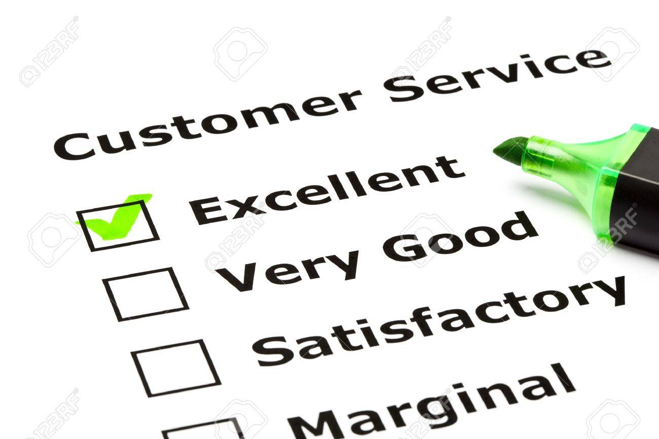 Customer Service Evaluation Form With Green Tick On Excellent ...