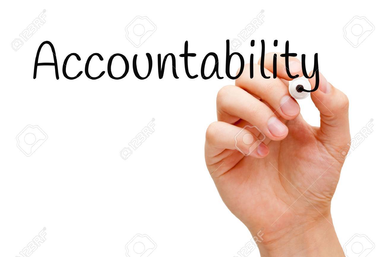 Hand writing Accountability with black marker on transparent wipe board. - 51352896 Hand writing Accountability with black marker on transparent wipe board. - 51352896