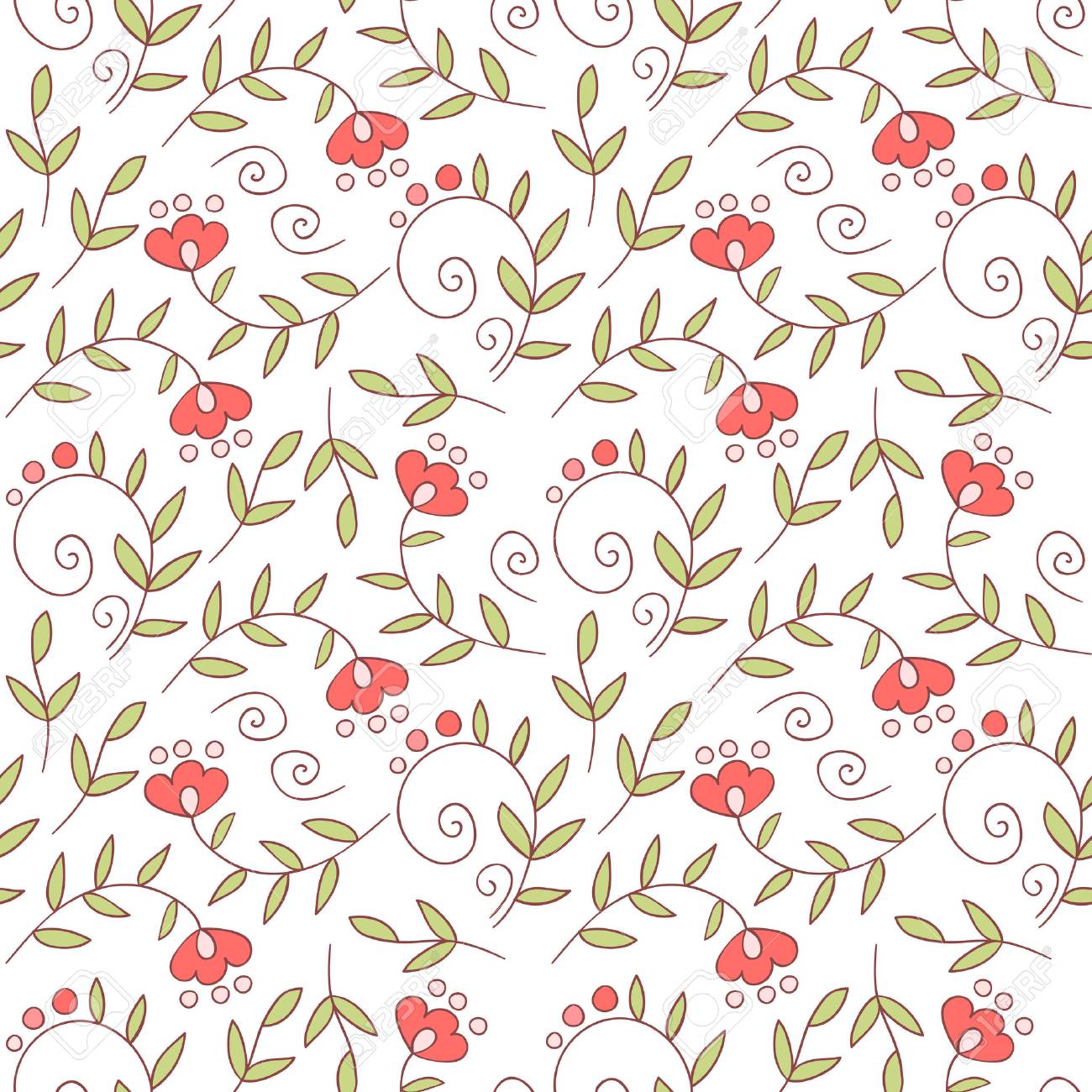 花のベクトルのシームレスなパターン 花柄 のイラスト素材 ベクタ Image