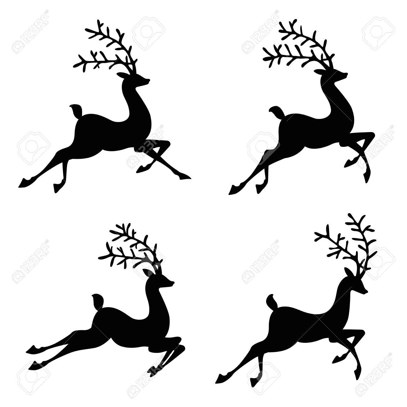 Reindeer Silhouette Illustration Royalty Free Cliparts Vectors And Stock Illustration Image