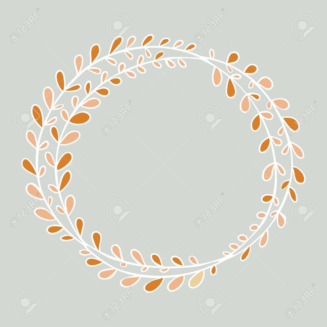 Hand Drawn Round Frame Round Frame Made Of Branches With Leaves Royalty Free Cliparts Vectors And Stock Illustration Image 61963527 5 formas diferentes de adornos decorativos vintage de marcos en color negro o blanco y marrón claro. hand drawn round frame round frame made of branches with leaves