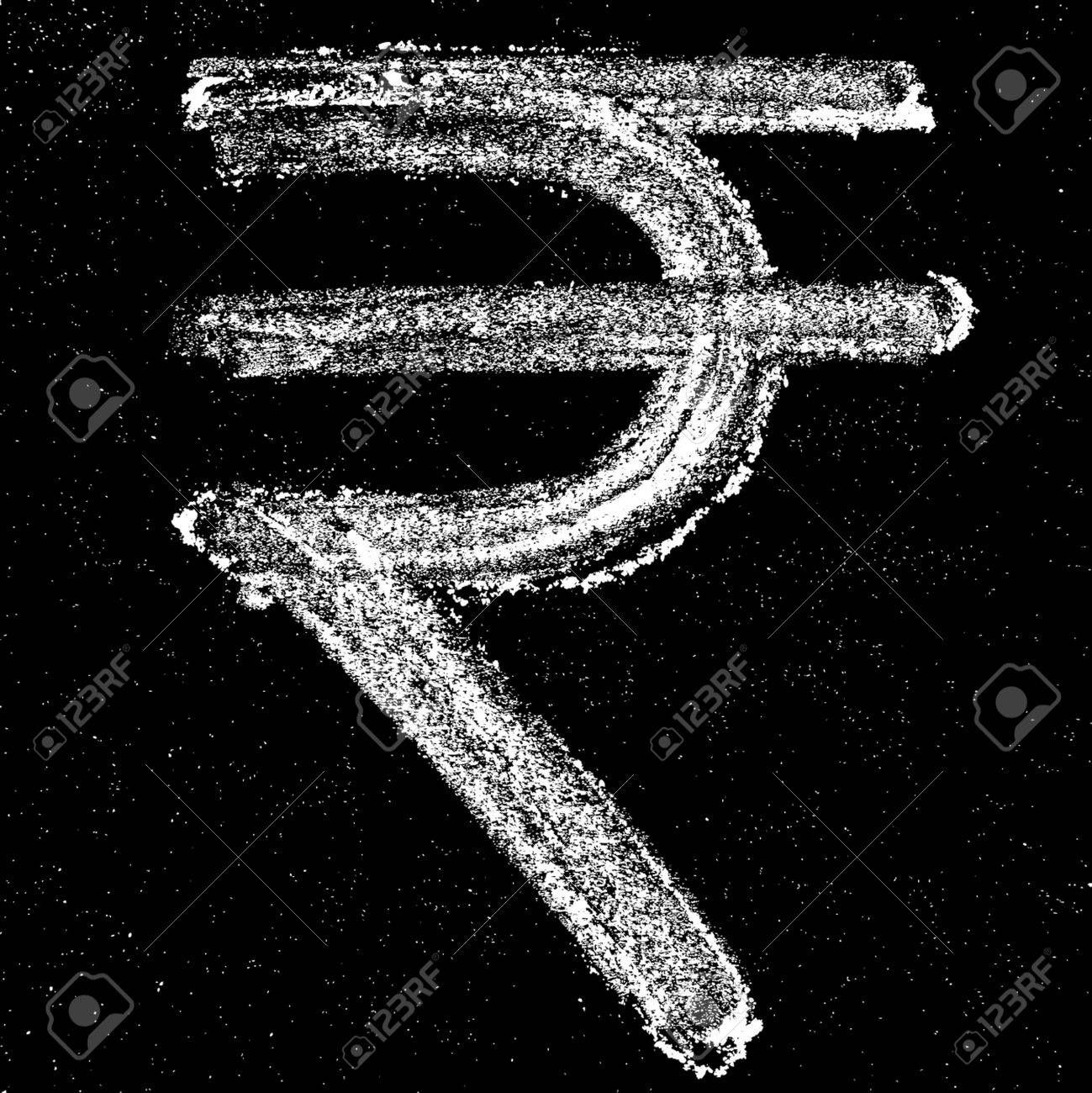 hand drawn rupee sign on chalkboard elements for your design