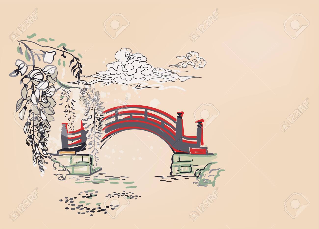 easy to draw pretty nature backgrounds with bridges