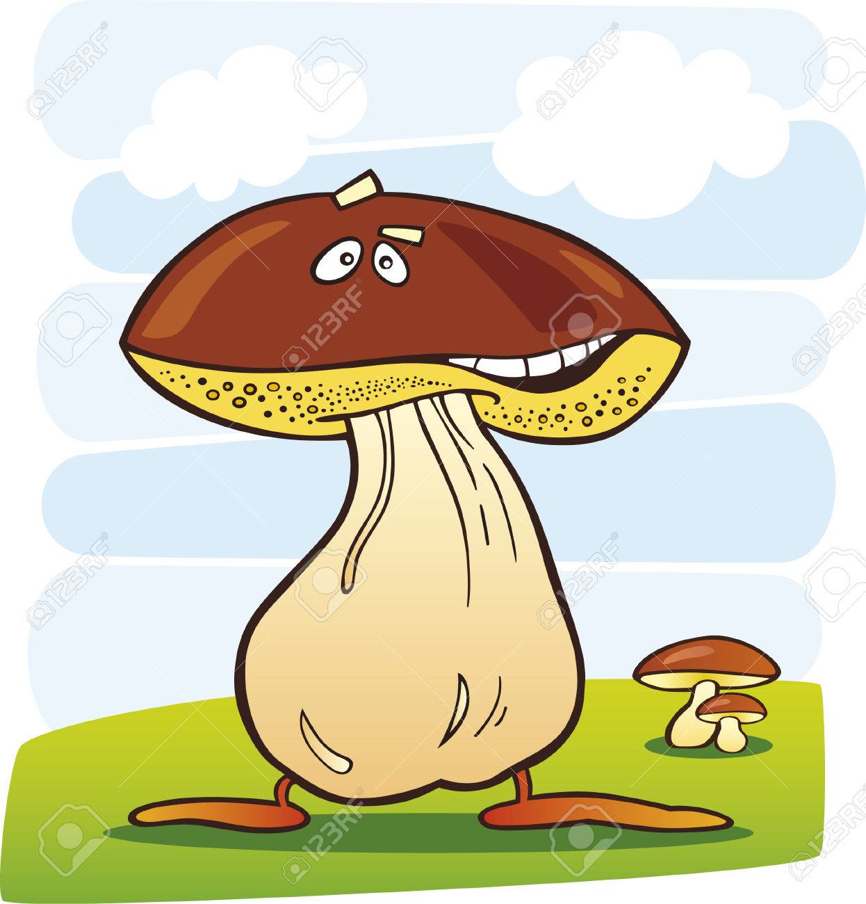 面白いキノコの漫画イラスト のイラスト素材 ベクタ Image