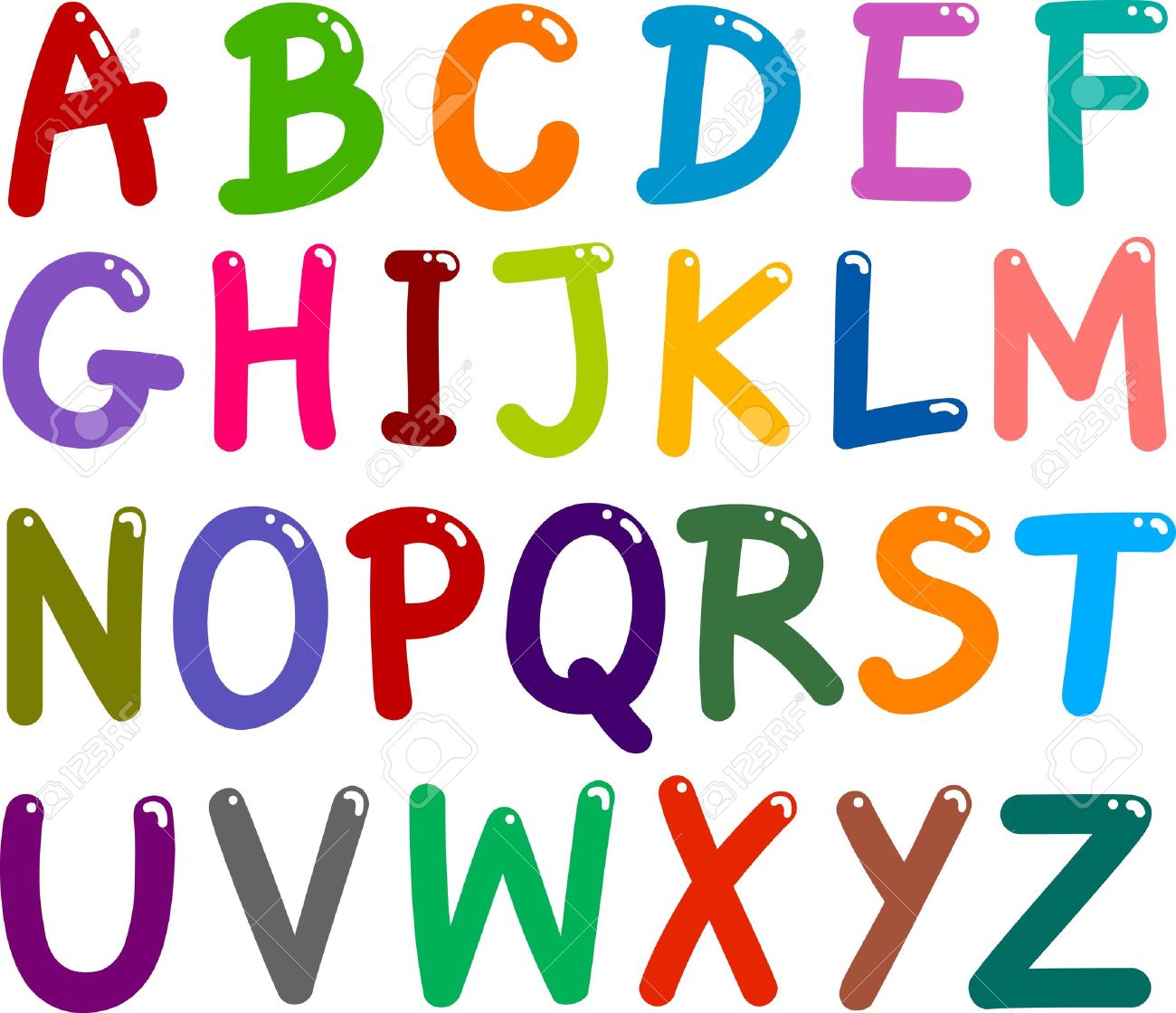 Illustration De La Capitale Lettres De L Alphabet Pour L Education Colore Clip Art Libres De Droits Vecteurs Et Illustration Image