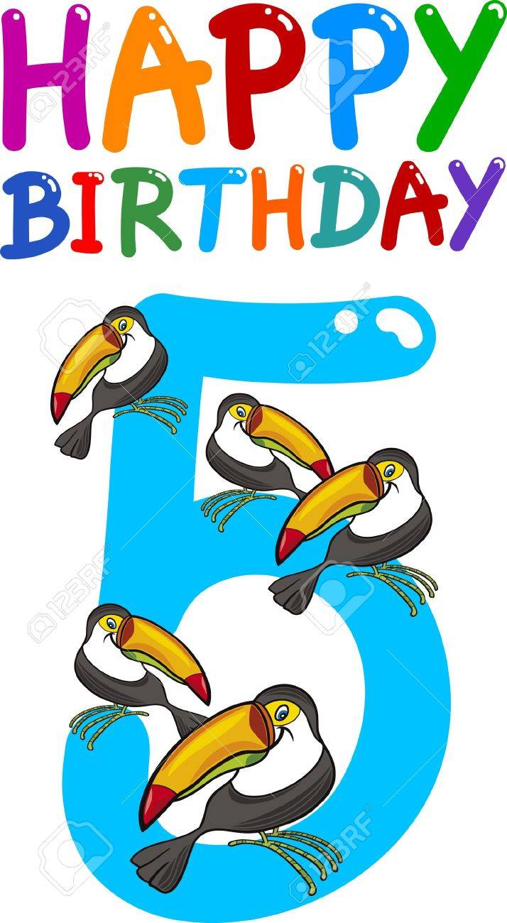 cartoon illustration design for fifth birthday anniversary - 13359794 cartoon illustration design for fifth birthday anniversary - 13359794