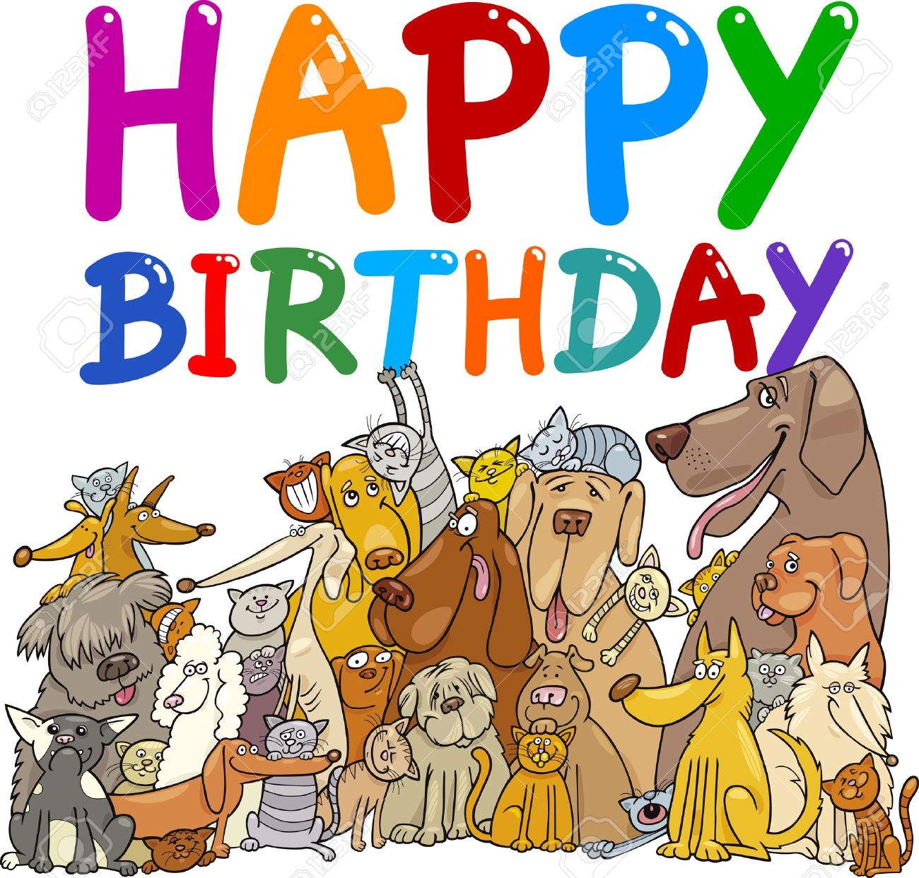 幸せな誕生日記念日のための漫画イラストのデザイン のイラスト素材 ベクタ Image 幸せな誕生日記念日のための漫画イラストのデザイン のイラスト素材 ベクタ Image
