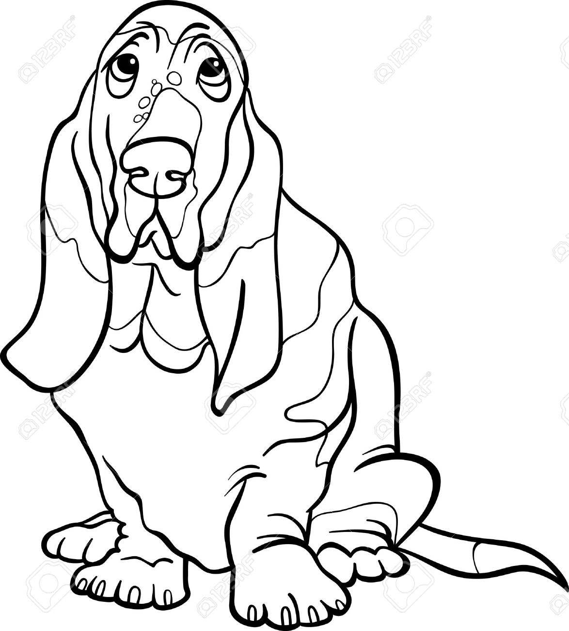 illustration de dessin anime en noir et blanc mignon basset hound chien race pour coloring book clip art libres droits vecteurs image 18253264 coloriage gollum
