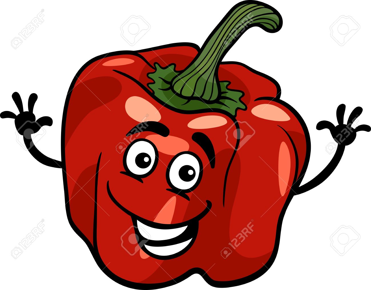 面白い赤唐辛子またはパプリカ野菜食糧のキャラクターの漫画イラストのイラスト素材 ベクタ Image 面白い赤唐辛子またはパプリカ野菜食糧のキャラクターの漫画イラストのイラスト素材 ベクタ Image