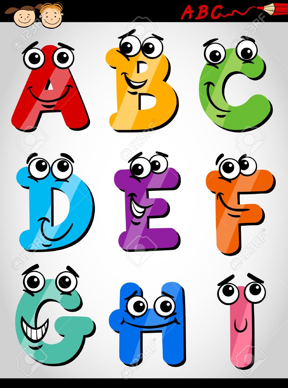 Cartoon Illustration Funny Capital Letters Alphabet From A Cartoon Illustration Funny Capital Letters Alphabet From A