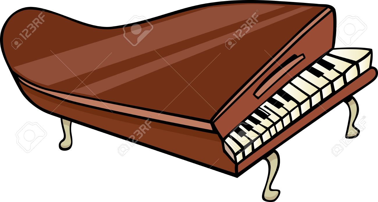 cartoon illustration of piano