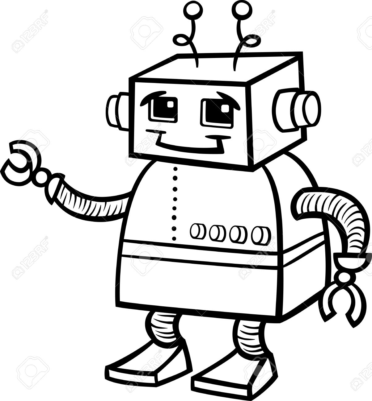 black and white robot with remote