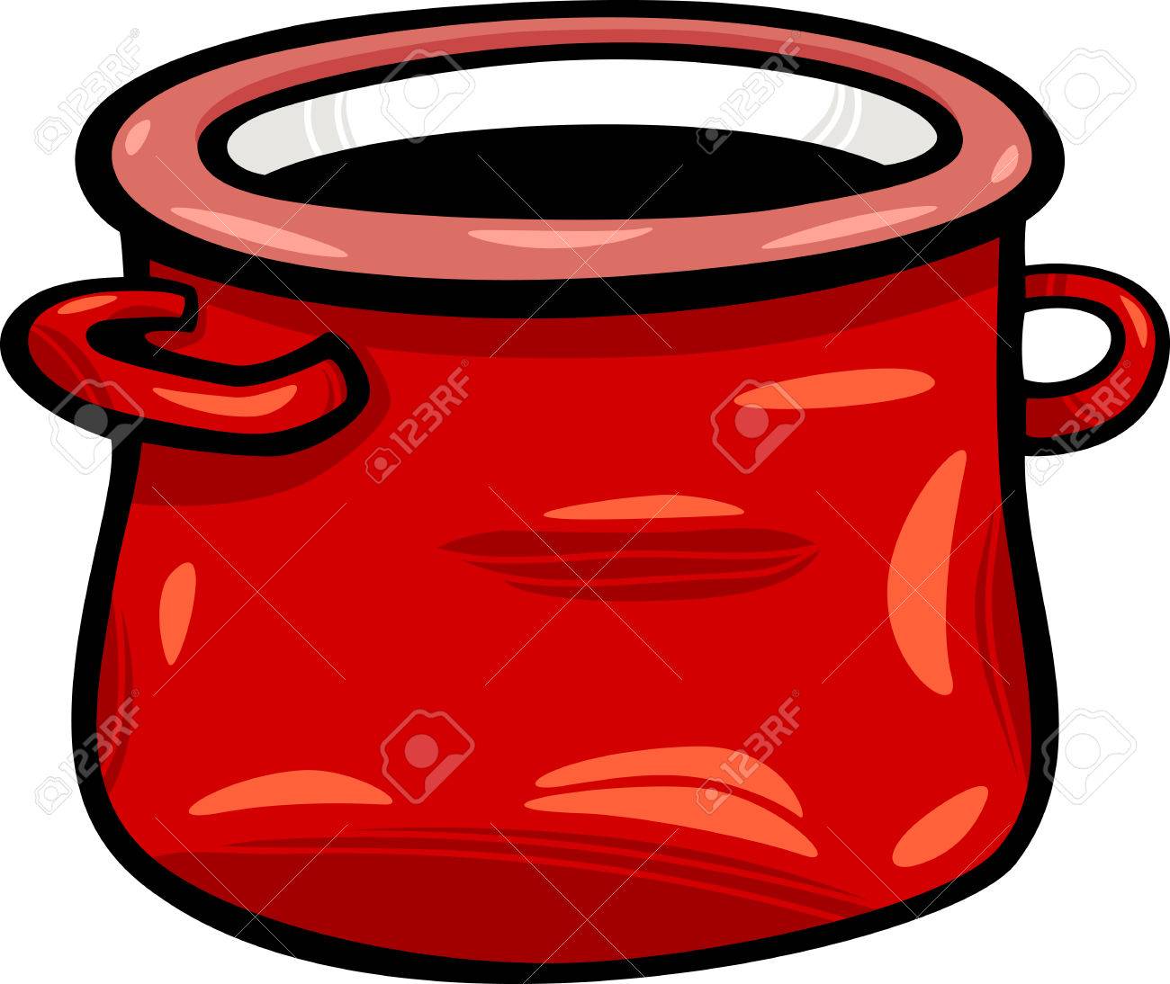 赤い瓶やポットの漫画イラスト クリップアートします のイラスト素材 ベクタ Image