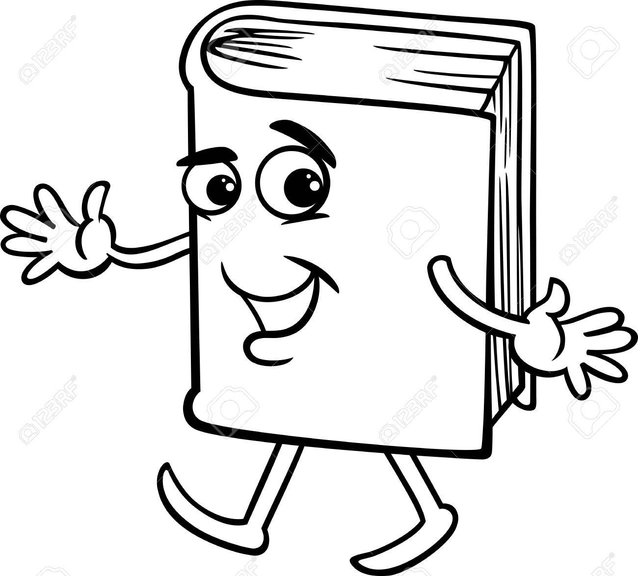 塗り絵の面白い本の白黒漫画イラスト のイラスト素材 ベクタ Image