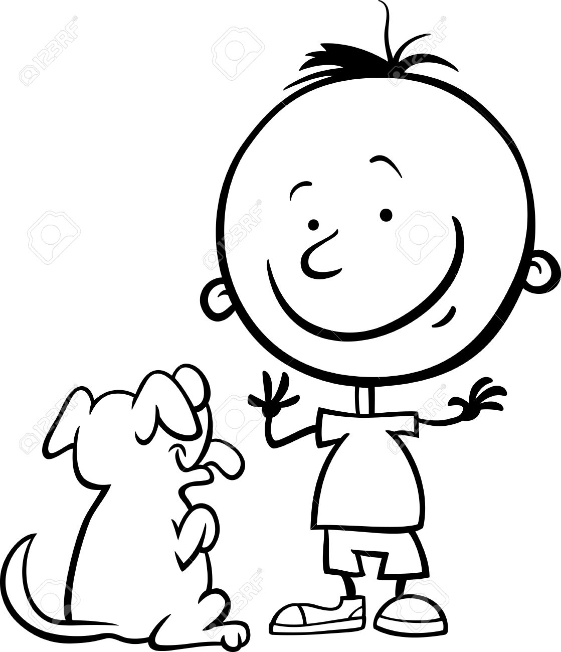 Noir Et Blanc Illustration De Bande Dessinee De Petit Garcon Mignon Avec Chien Ou Chiot Pour Coloring Book Clip Art Libres De Droits Vecteurs Et Illustration Image Noir Et Blanc Illustration De Bande Dessinee De Petit Garcon Mignon Avec Chien Ou Chiot Pour Coloring Book Clip Art Libres De Droits Vecteurs Et Illustration Image