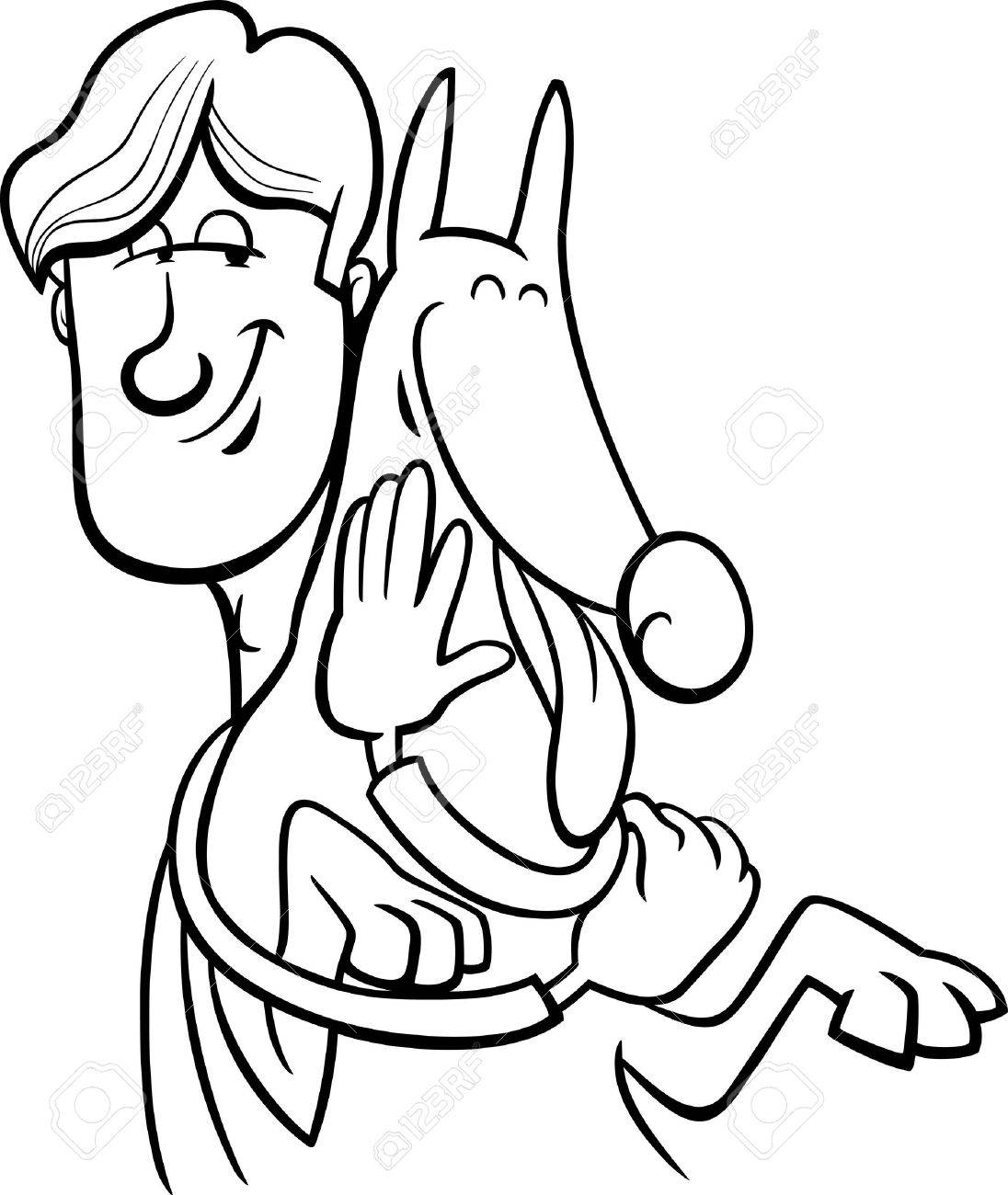Download Black And White Cartoon Illustration Of Man Giving A Hug To His Royalty Free Cliparts Vectors And Stock Illustration Image 34582775