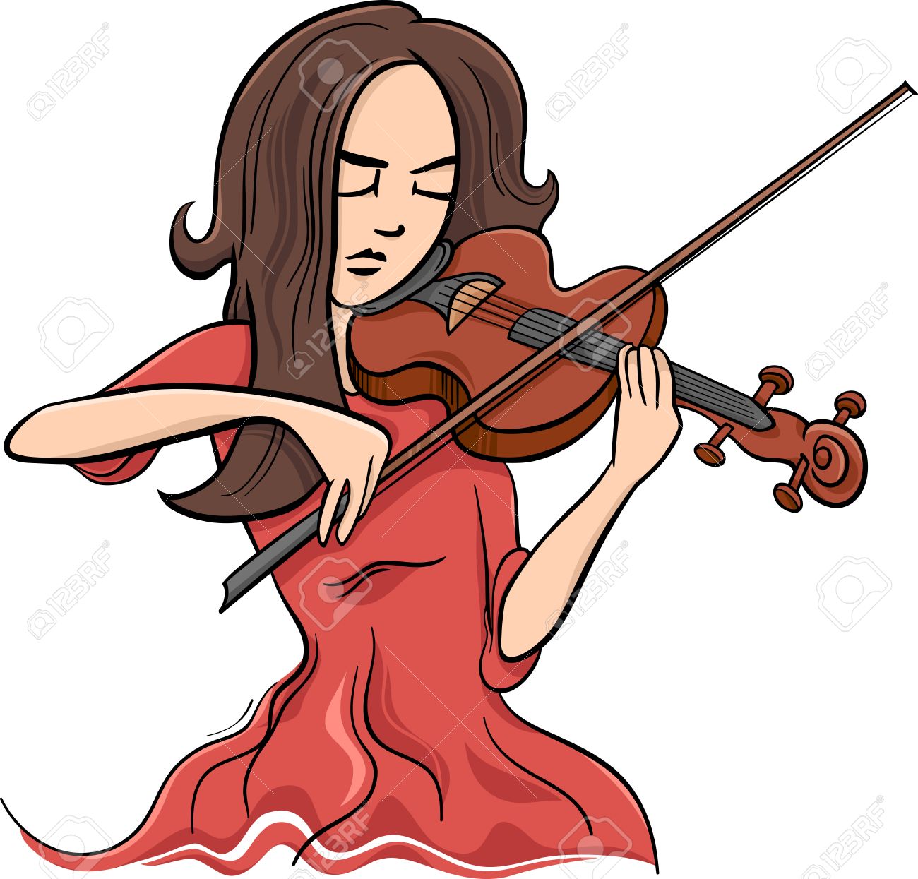 diskriminerende Regn dække over Cartoon Illustration Of Violinist Woman Or Beautiful Girl Playing The Violin  Instrument Royalty Free SVG, Cliparts, Vectors, And Stock Illustration.  Image 39283020.