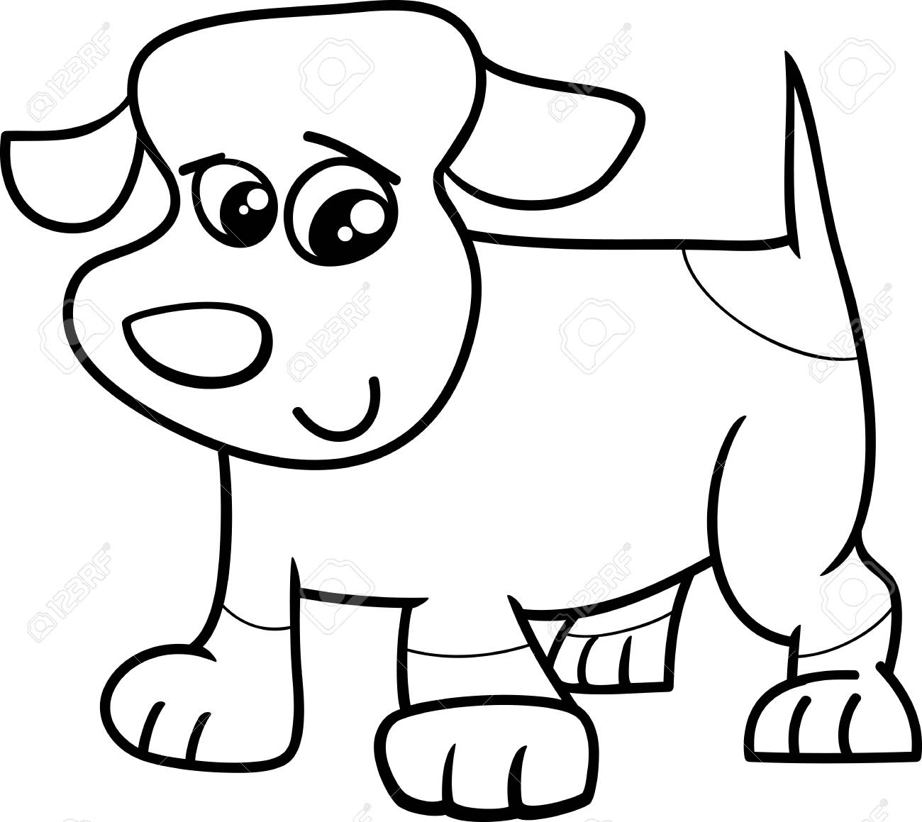 黒と白の漫画イラストのかわいい塗り絵の犬か子犬を発見のイラスト素材 ベクタ Image 黒と白の漫画イラストのかわいい塗り絵の犬か子犬を発見のイラスト素材 ベクタ Image