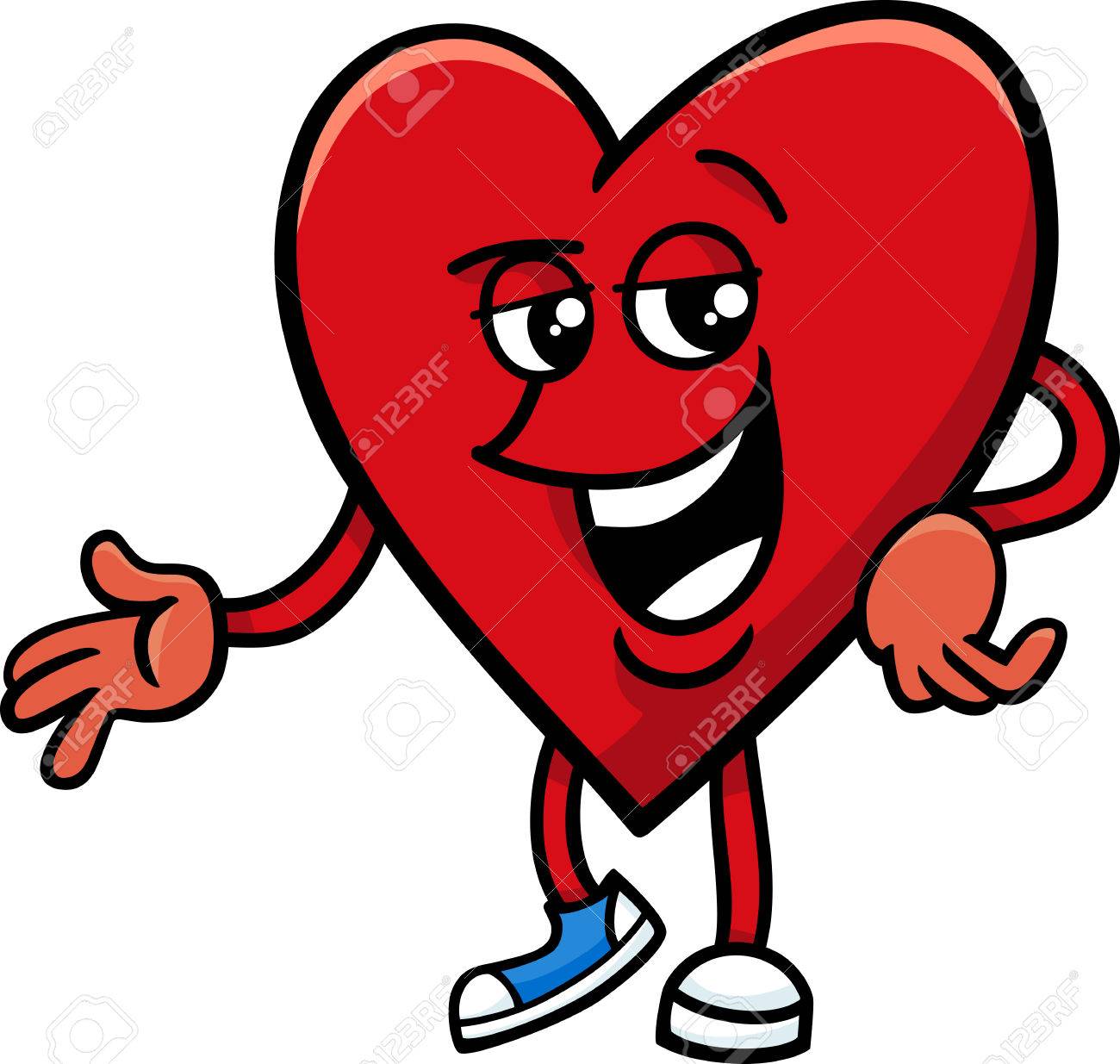 Cartoon Illustration Of Funny Heart Character On Valentine Day Royalty Free  SVG, Cliparts, Vectors, and Stock Illustration. Image 47169882., image size:1300x1235