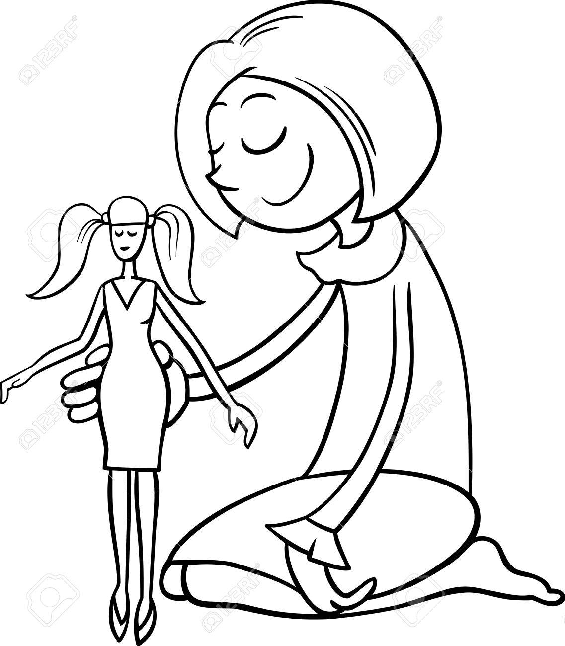 doll black and white