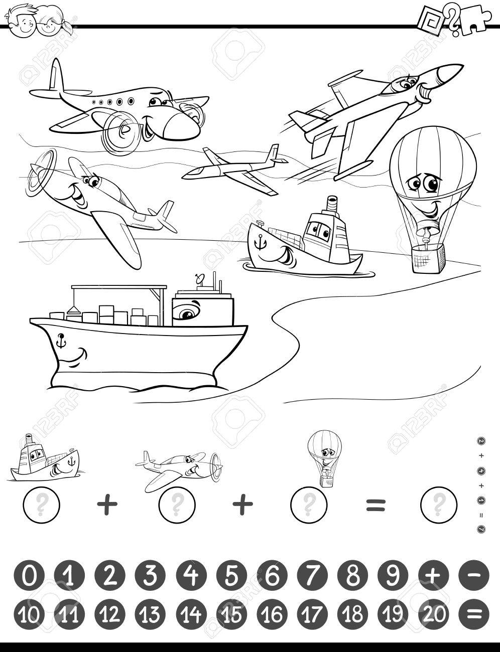 Ilustracion De Dibujos Animados En Blanco Y Negro De La Educacion