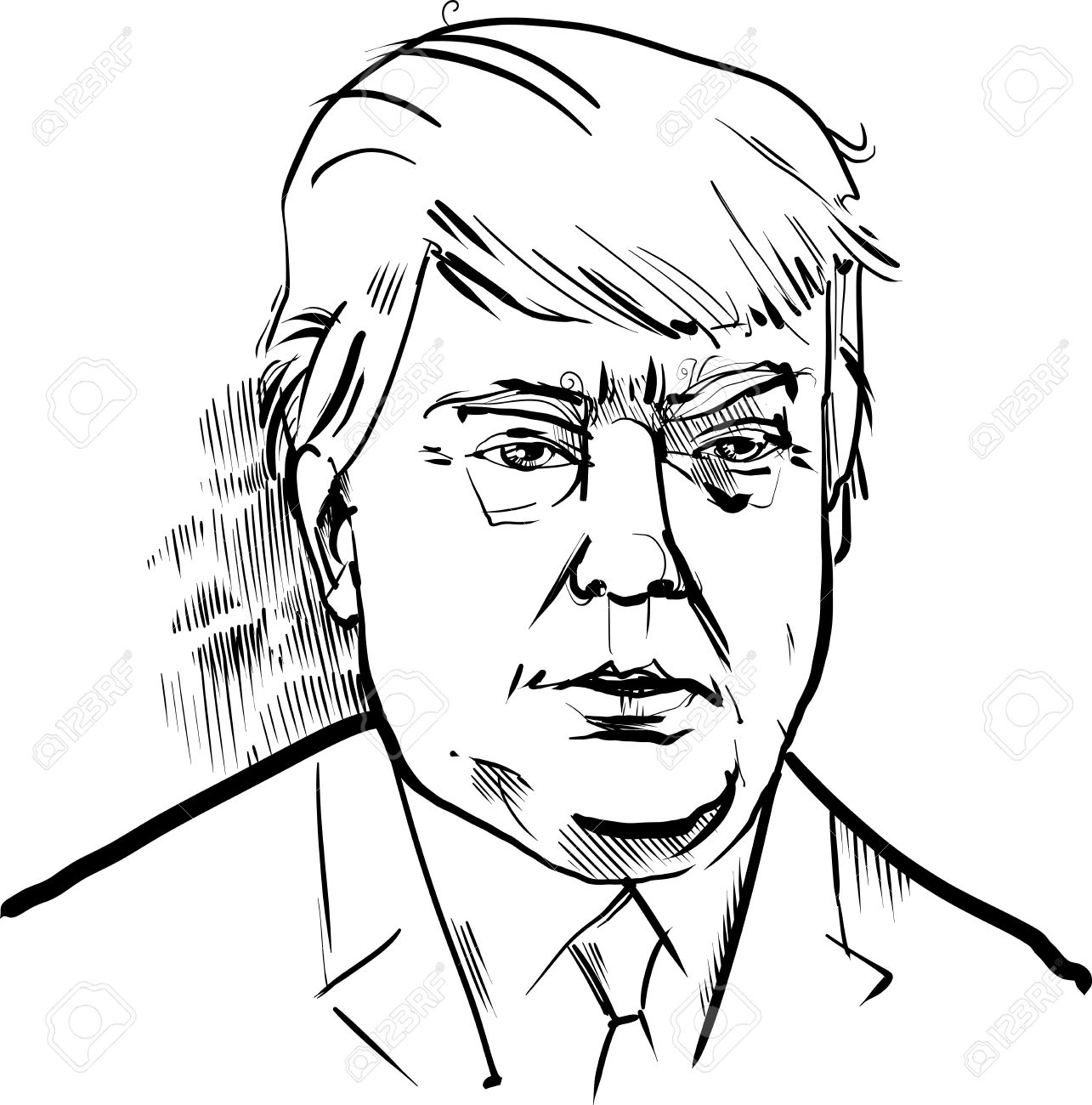 トランプ大統領のイラスト 