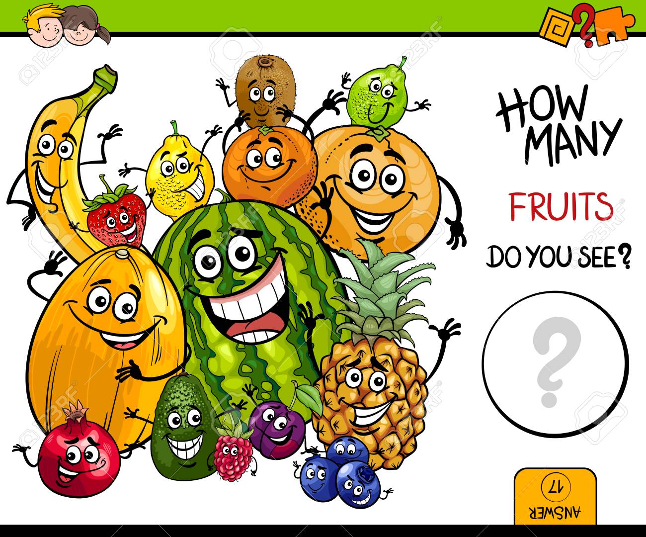 cartoon illustration of educational counting activity for children cartoon educational