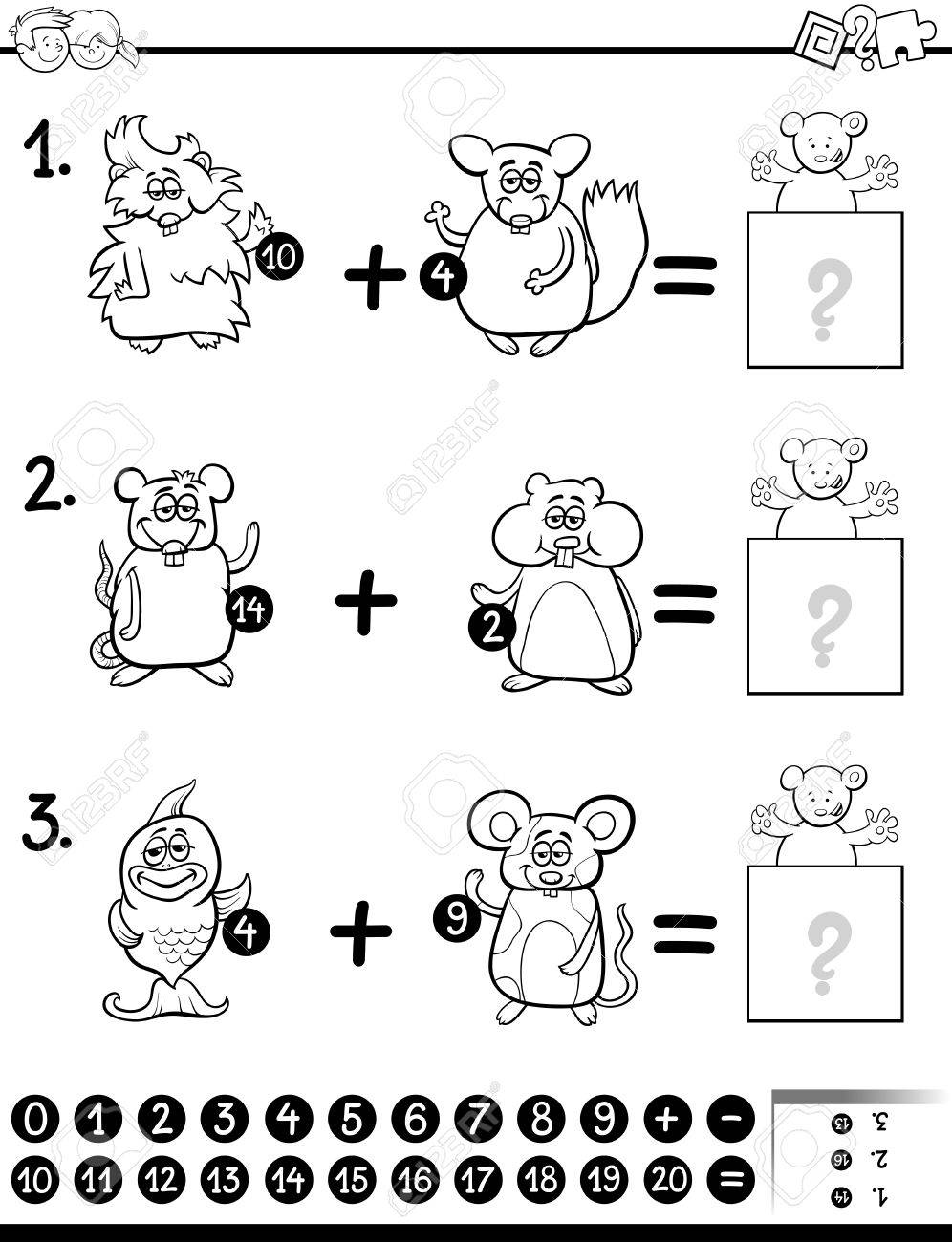Ilustracion De Dibujos Animados En Blanco Y Negro Del Juego De