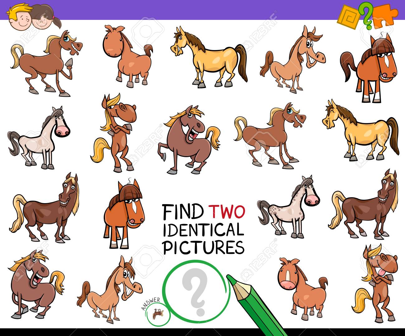 Jogo, de, cavalo, personagem