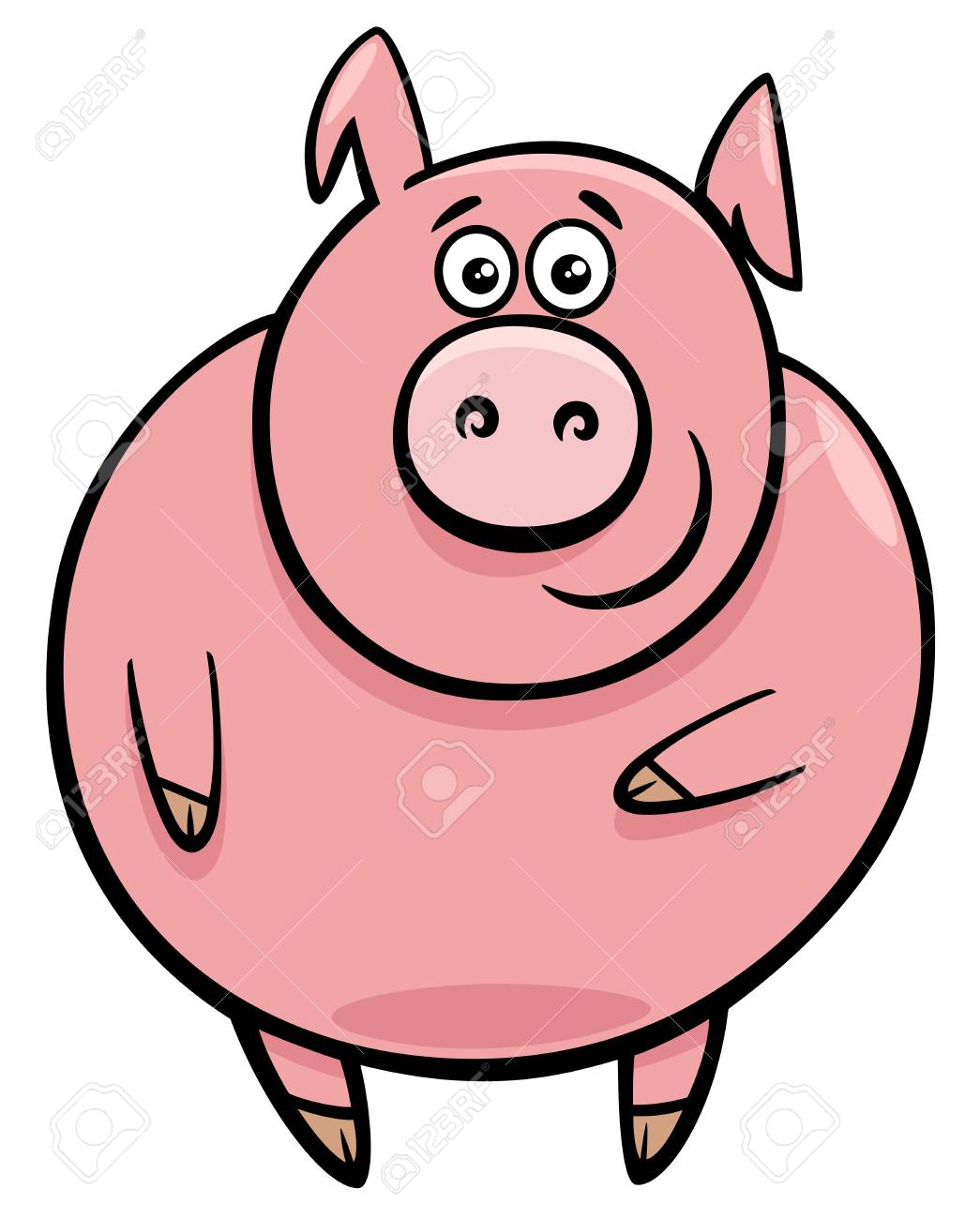 かわいい面白い豚や子豚の動物のキャラクターの漫画のイラスト のイラスト素材 ベクタ Image