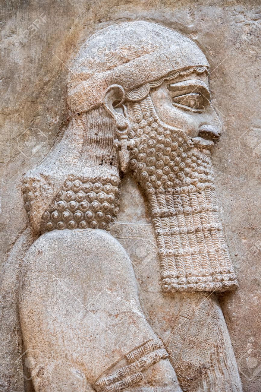 Ancient Babylonia And Assyria Sculpture Painting From Mesopotamia Stock  Photo, Picture And Royalty Free Image. Image 56600031.